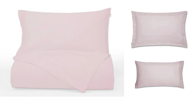 Plain Dyed Pink Duvet Cover Set 250 x 220 + 50 x 80 (2) H/W + 50 x 80 cm (2) Oxford - Image 1