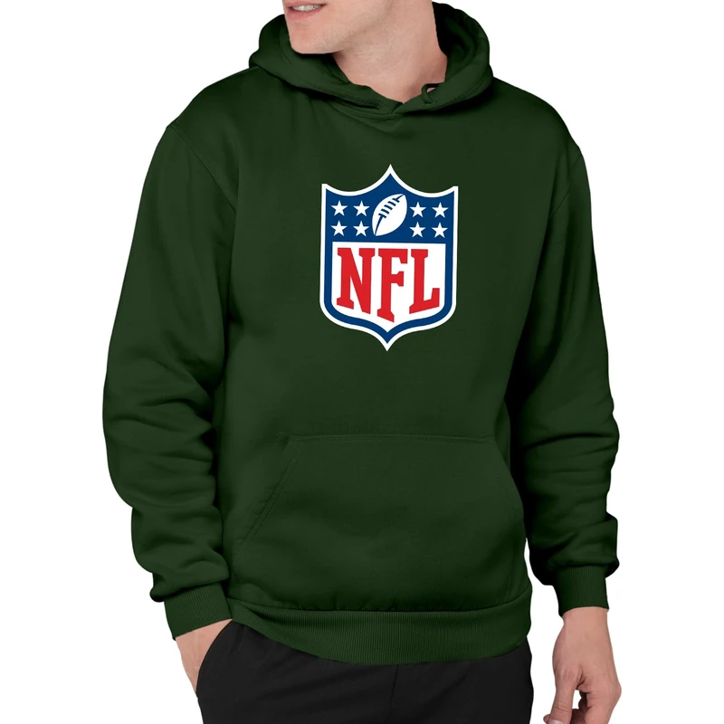 Junk Food Men's Shield Full Color NFL Hoodie Hooded Sweatshirt, Forest Green, 3XL