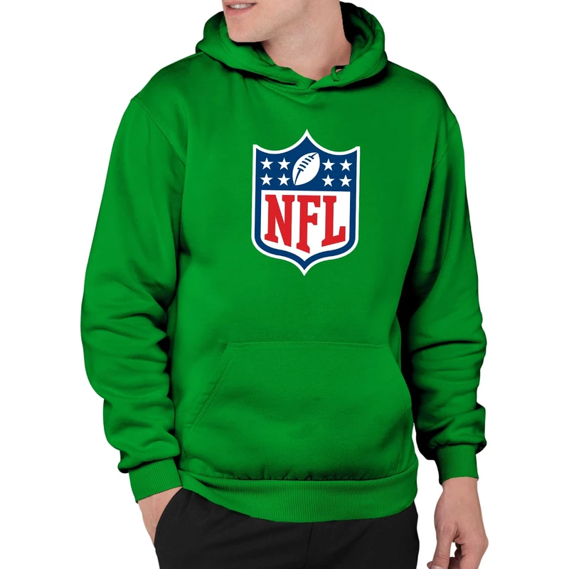 Junk Food Men's Shield Full Color NFL Hoodie Hooded Sweatshirt, Kelly Green, 3XL