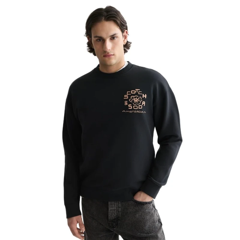 Scotch & Soda Front Artwork Relaxed-Fit Crewneck Sweatshirt