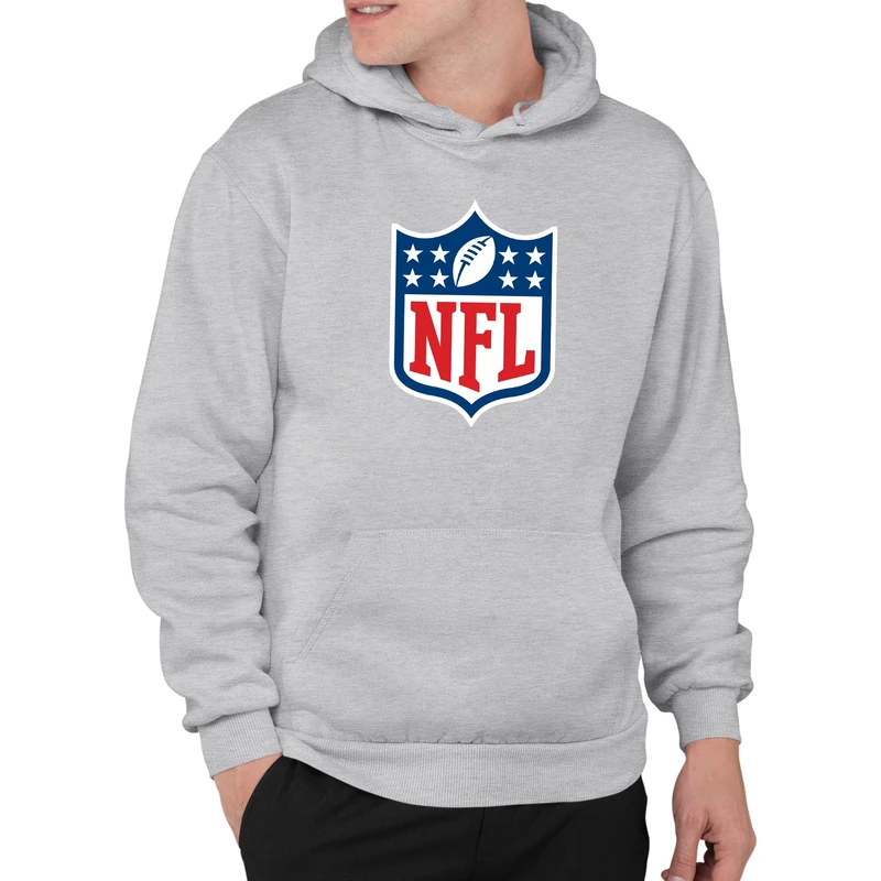 Junk Food Men's Shield Full Color NFL Hoodie Hooded Sweatshirt, Atheltic Heather, XL