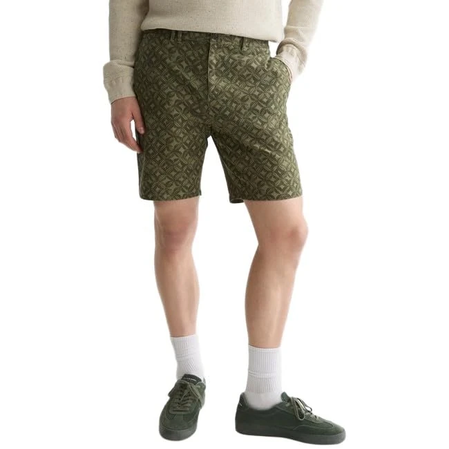 Scotch & Soda Men's Stuart Short Chino, Tiles Flower Olive Night 300, 33 W