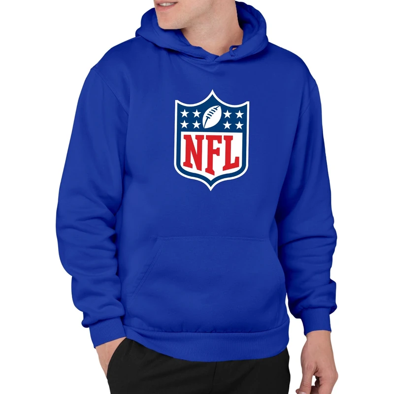 Junk Food Clothing x NFL - Shield Full Color - Unisex Adult Hoodie for Men and Women - Royal Blue - Size 2XL