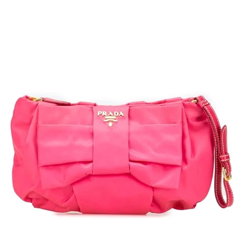 Prada Pre-Loved Tessuto Bow Wristlet Clutch
