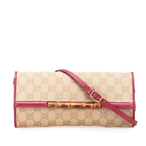 Gucci Pre-Loved GG Canvas Bamboo Bar Crossbody