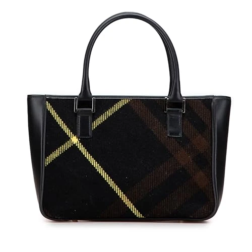 BURBERRY Pre-Loved Superenova Check Wool Tote