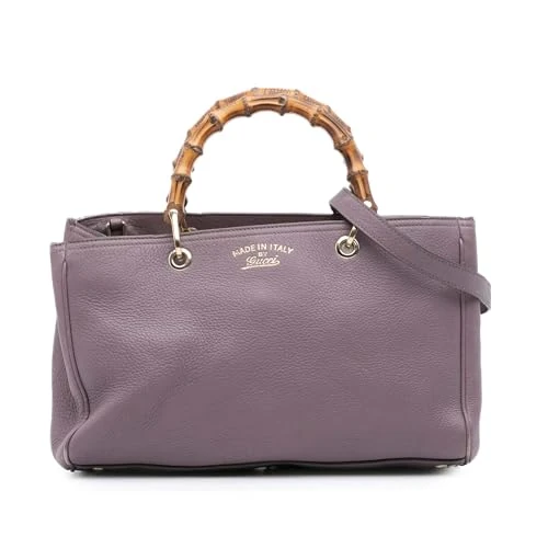 Gucci Pre-Loved Medium Calfskin Bamboo Shopper Satchel Handbag