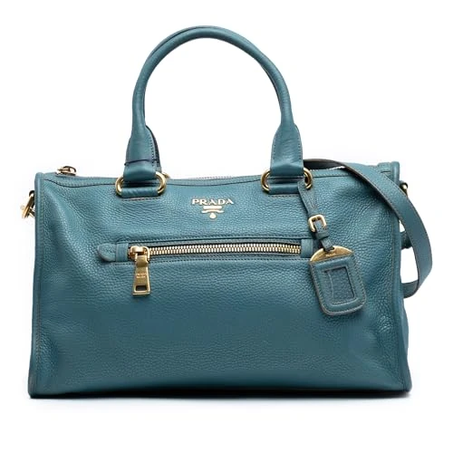 Prada Pre-Loved Vitello Daino Zip Top Satchel Handbag