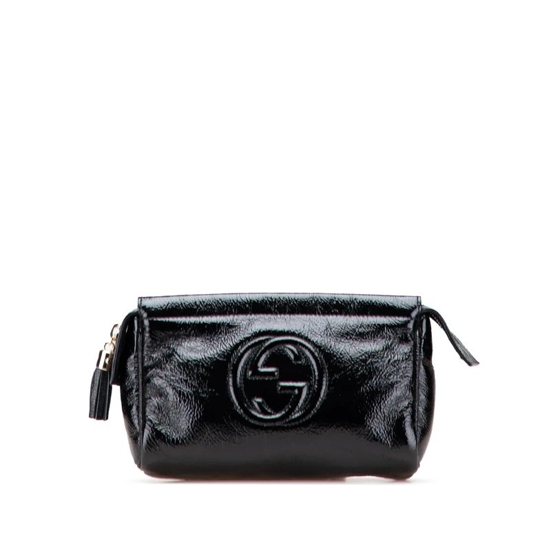 Gucci Pre-Loved Soft Patent Soho Clutch Bag
