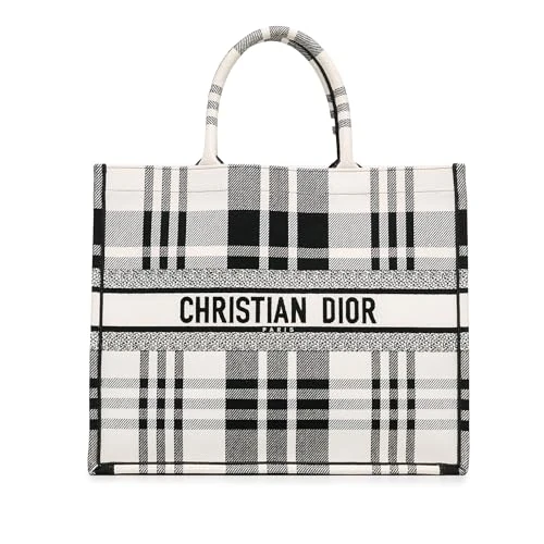 Pre-Loved Large Check'n'dior Book Tote Bag