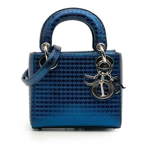 Dior Pre-Loved Mini Metallic Patent Microcannage Lady