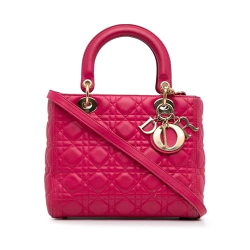 Dior Pre-Loved Medium Lambskin Cannage Lady Handbag