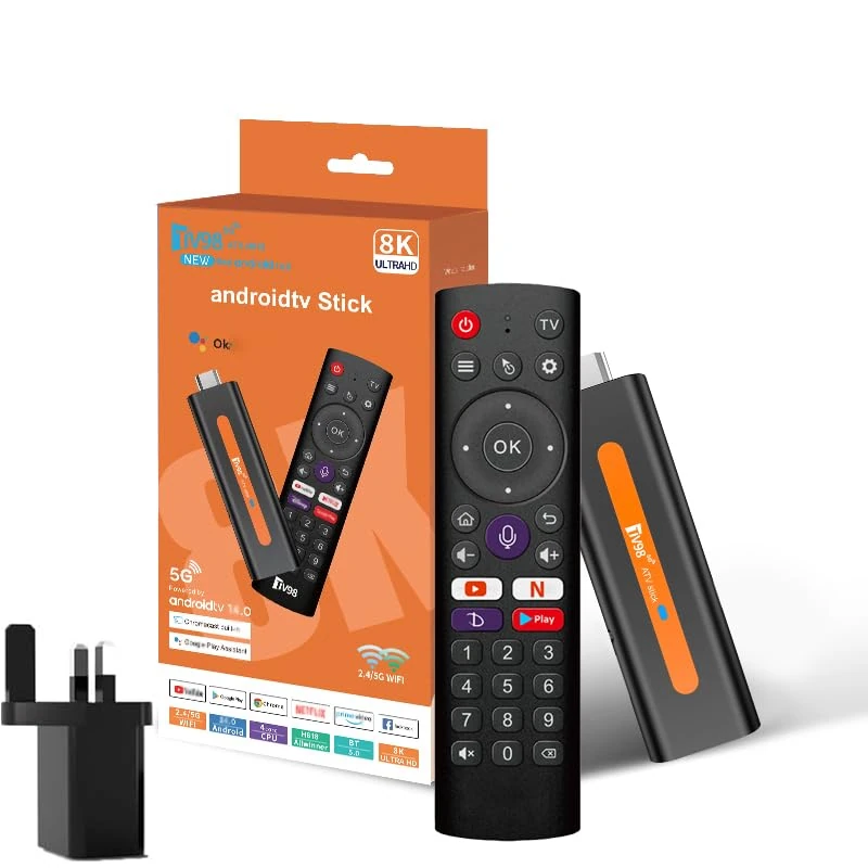TV Stick 2GB RAM 16GB Quad-Core 64bit Dual 2.4G/5G WiFi HDR10+ Ultra USB HD Smart TV STICK Box Streaming Media (H6 2+16 BT)