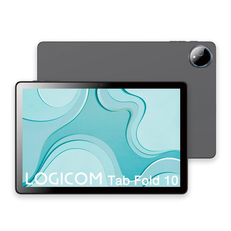 Logicom - Fold 10 - Android 15 tablet - Free Folio - 10.1" - HD IPS - 6GB RAM - 128GB + 256GB - WiFi 6 - Octa-Core - USB C - Camera 8MP and 5MP - Battery 6000mAh - Grey