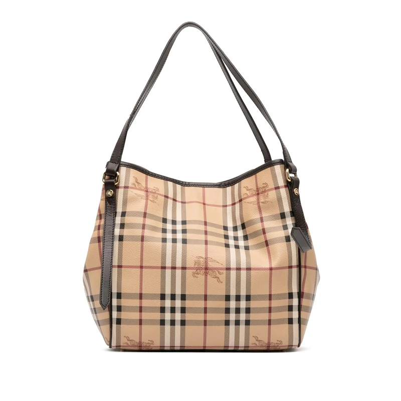 BURBERRY Pre-Loved Small Haymarket Check Coated Canvas Canterbury Tote Bag