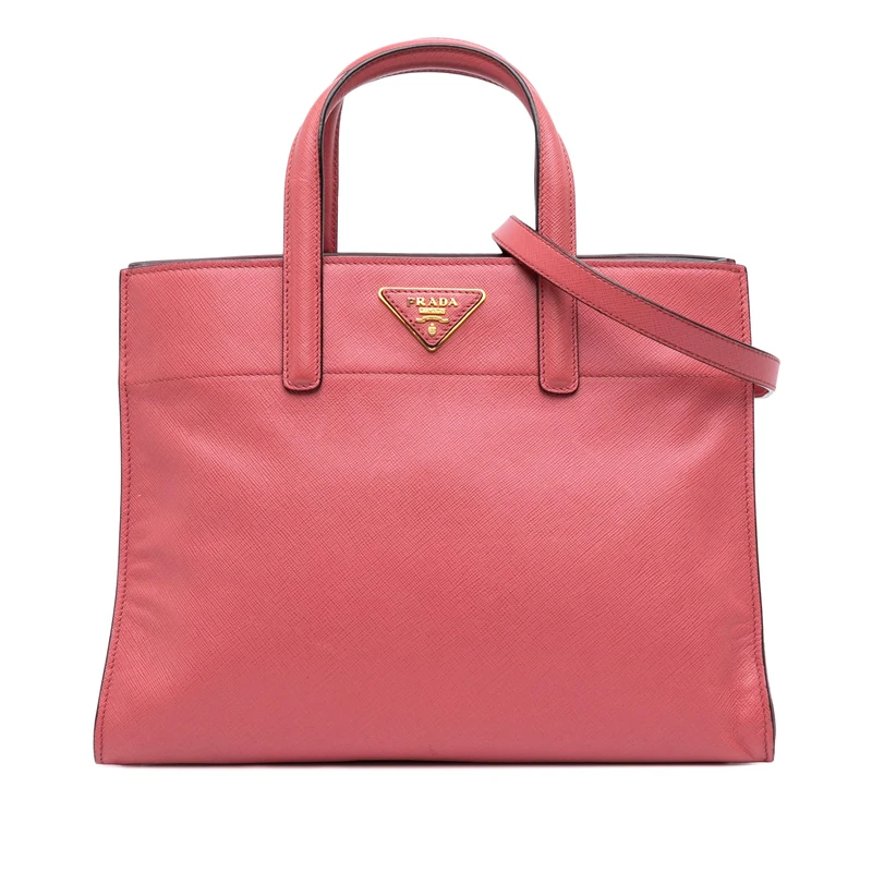 Prada Pre-Loved Saffiano Soft Triple Pocket Tote Handbag