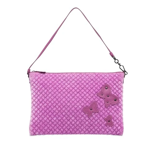 Pre-Loved Intrecciato Butterfly Pochette Velvet Shoulder Bag