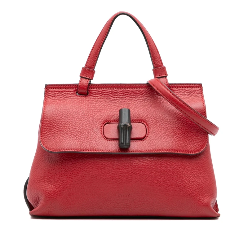 Gucci Pre-Loved Small Leather Bamboo Daily Satchel Handbag
