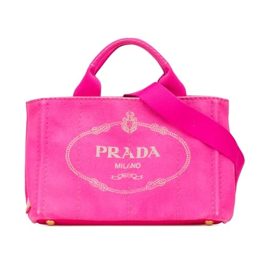 Prada Pre-Loved Small Canvas Canapa Logo Satchel
