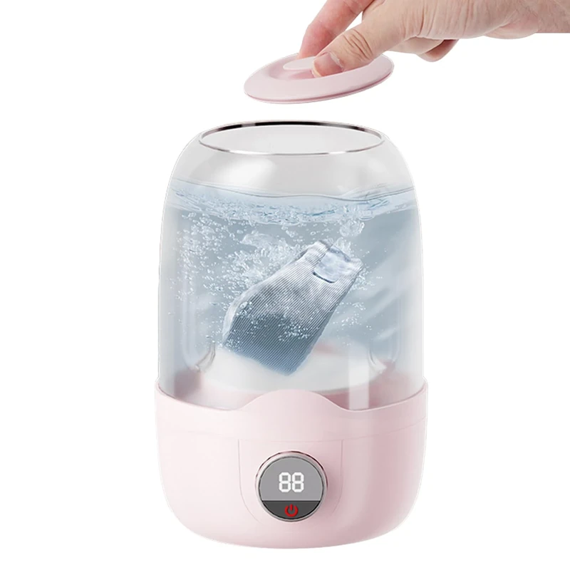 Travel Washing Machine – Portable Was-hing Machine For Underwear, Baby Clothes, Socks, And Towels |Mini Washing Rechargeable Cordless Wa-shing