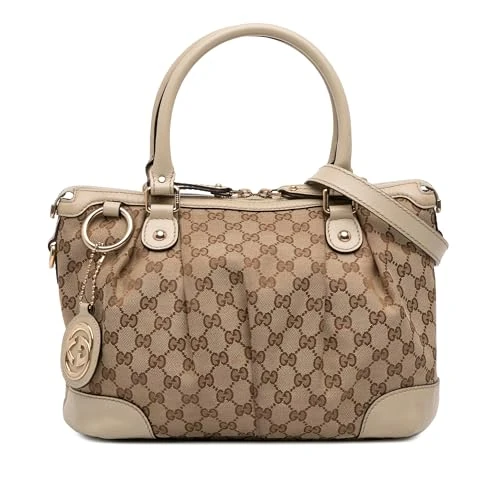Gucci Pre-Loved GG Canvas Sukey Satchel Handbag