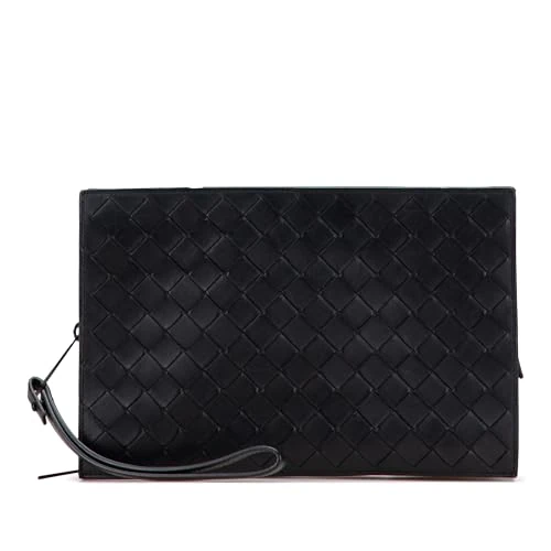 Bottega Veneta Pre-Loved Nappa Intrecciato Wristlet Zip Clutch