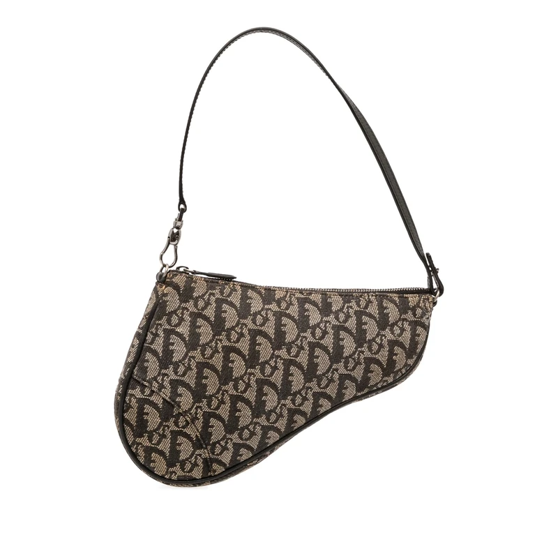 Dior Pre-Loved Mini Diorissimo Canvas Saddle Pochette Shoulder Bag