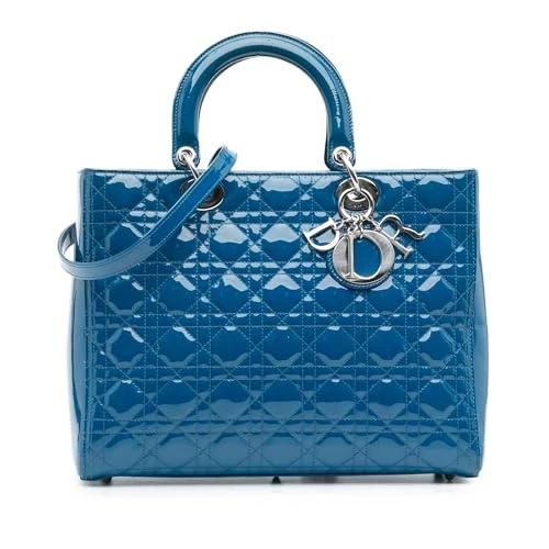 Dior Pre-Loved Large Patent Cannage Lady Handbag