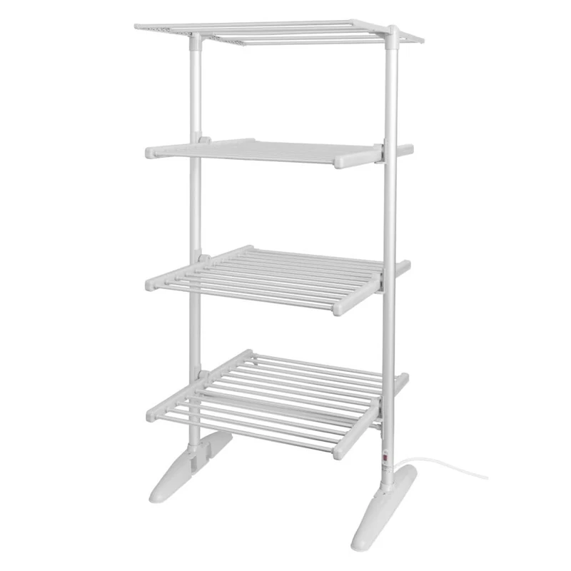 PIFCO 4-Tier Heated Clothes Airer, 300W, 36 Heating Tubes, 30kg Capacity, Foldable with Cover