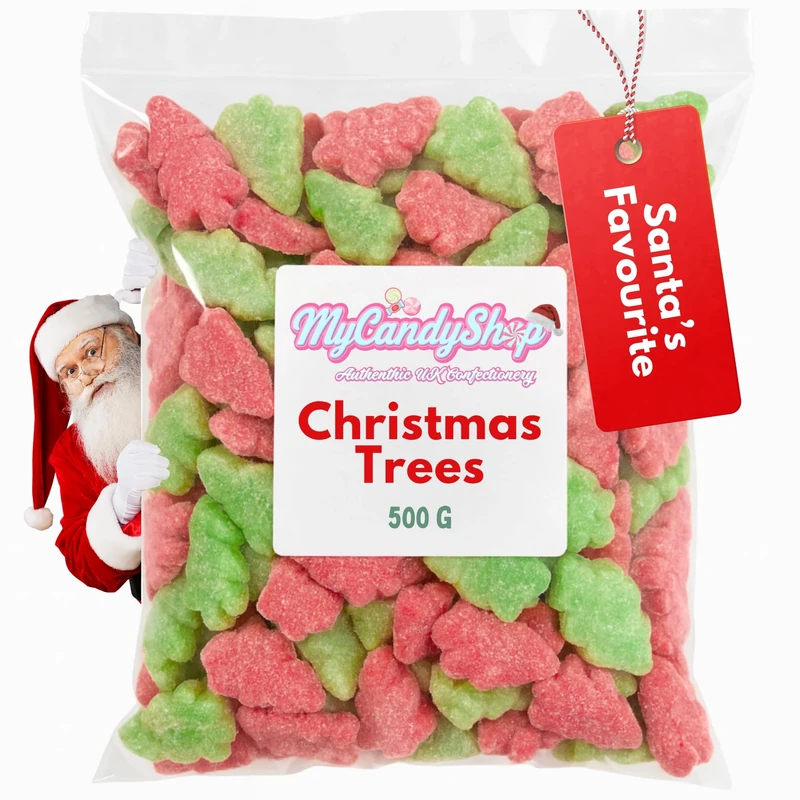 Fizzy Christmas Tree Sweets 500g - Christmas Sweets in Bulk Cheap for Festive Sharing, Stocking Fillers & Holiday Parties - Traditional Xmas Treats