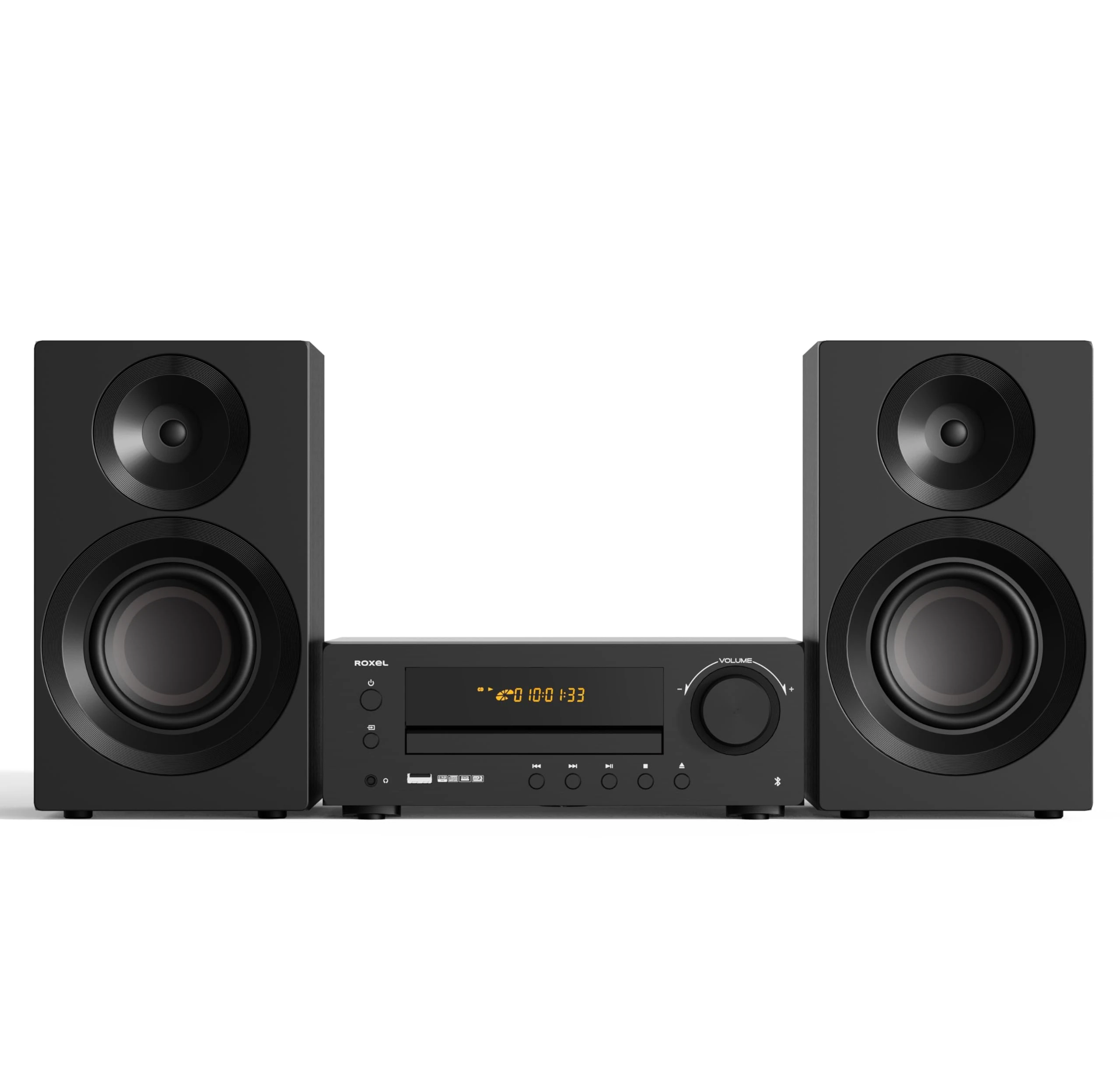 Roxel RCD-260BT Mini Hi-Fi System | All-Region DVD & CD Player with HDMI, Wireless BT Streaming, USB FLAC/WAV/APE/MP3, FM Radio, Optical & Coaxial Inputs, Dual Stereo Speakers, Karaoke, Remote