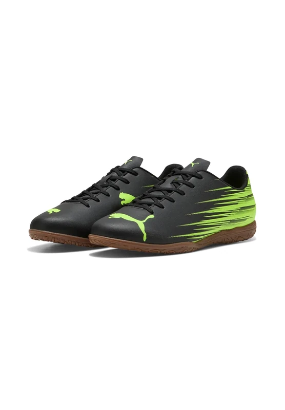 PUMA Men's ATTACANTO II Indoor Training Football Boots, Puma Black-Lime Squeeze, 11 UK