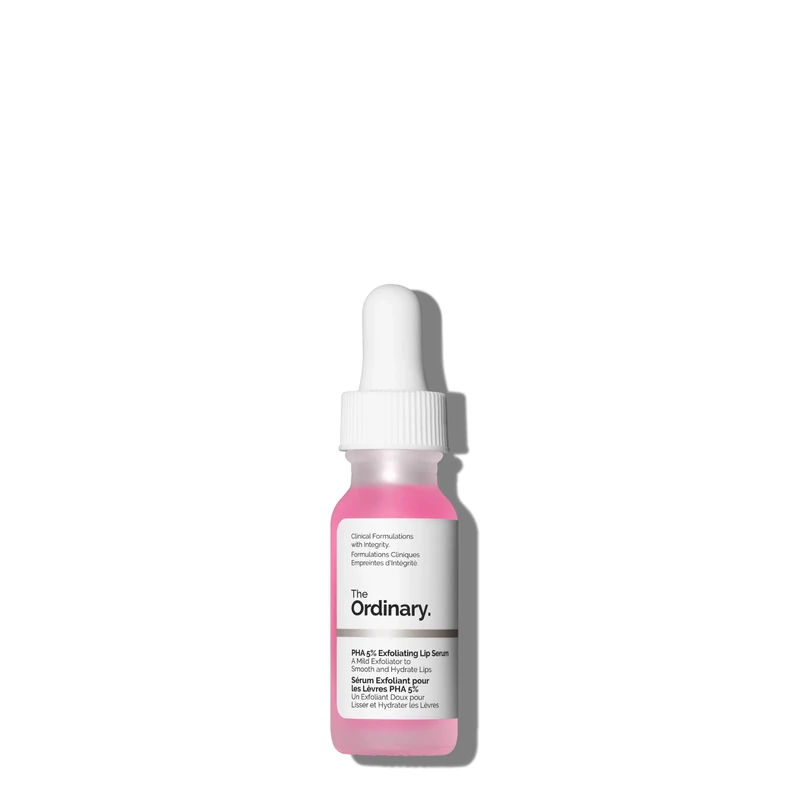 The Ordinary PHA 5% Exfoliating Lip Serum, Hydrating Overnight Lip Exfoliator Treatment, 15ml
