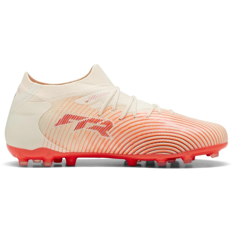 PUMA Unisex Future 9 Match Multi-Ground Football Boots, Sugared Almond-PUMA White-Ultra Red-PUMA Black, 8.5 UK