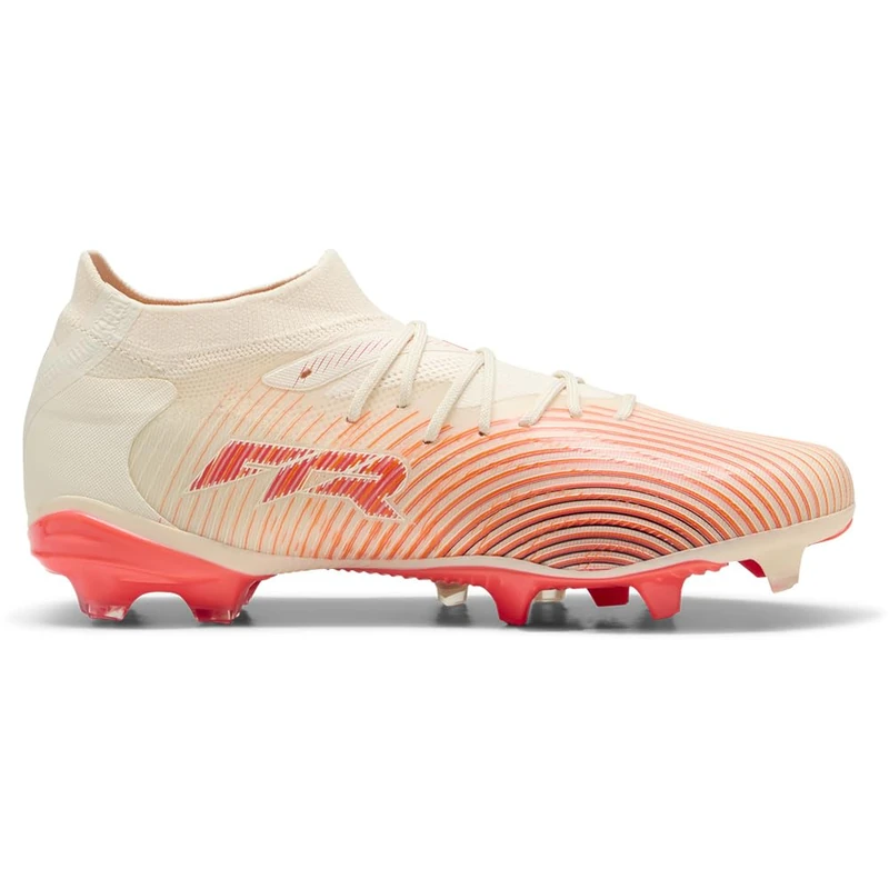 PUMA Women's Future 9 Match Firm Ground/Artifical Ground Football Boots, Sugared Almond-PUMA White-Ultra Red-PUMA Black, 12 UK