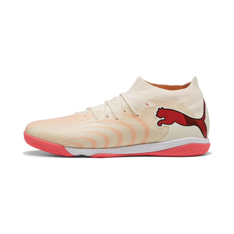 PUMA Unisex Future 9 Match Indoor Training Football Boots, Sugared Almond-PUMA White-Ultra Red-PUMA Black, 3.5 UK