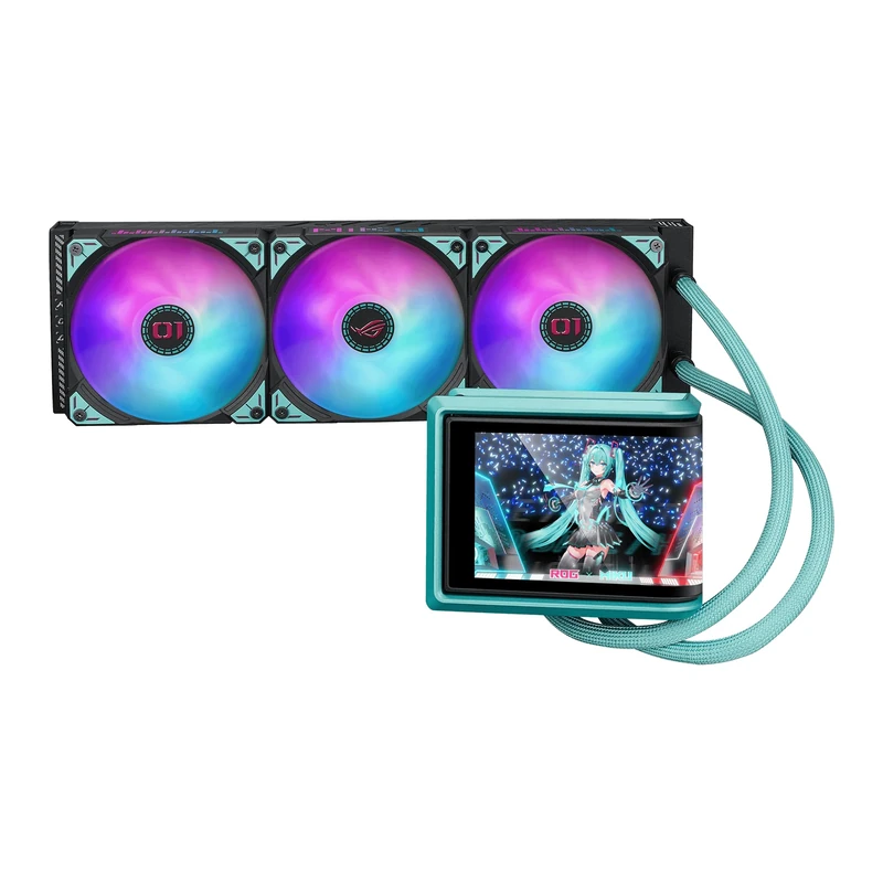 ASUS ROG RYUO IV 360 ARGB HATSUNE MIKU EDITION All-in-One Liquid CPU Cooler (6.67" Curved AMOLED Display, Pre-Assembled ARGB Fans, Powerful Pump, Pre-Applied Thermal Paste
