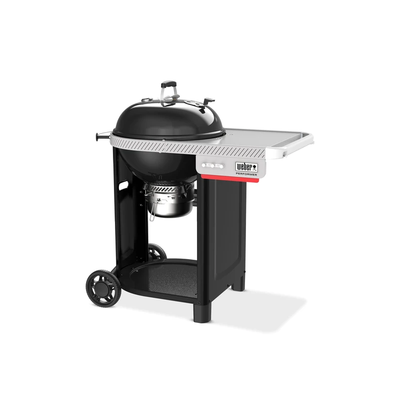 Weber Performer Charcoal Barbecue, 57 cm Cooking Surface, Porcelain Enamelled Lid and Bowl, Side Table, Lid Thermometer, One Touch Cleaning System, Black (1501630)