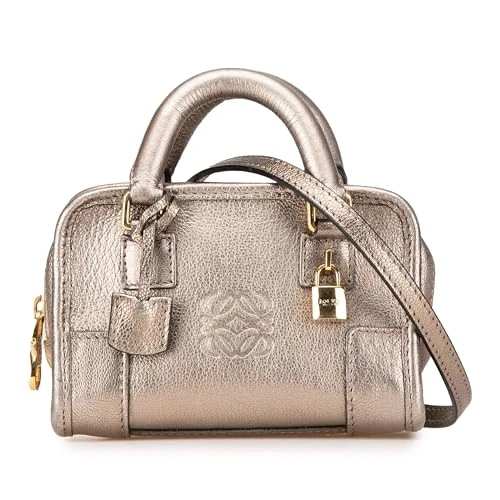 LOEWE Pre-Loved Micro Metallic Leather Amazona Satchel Handbag