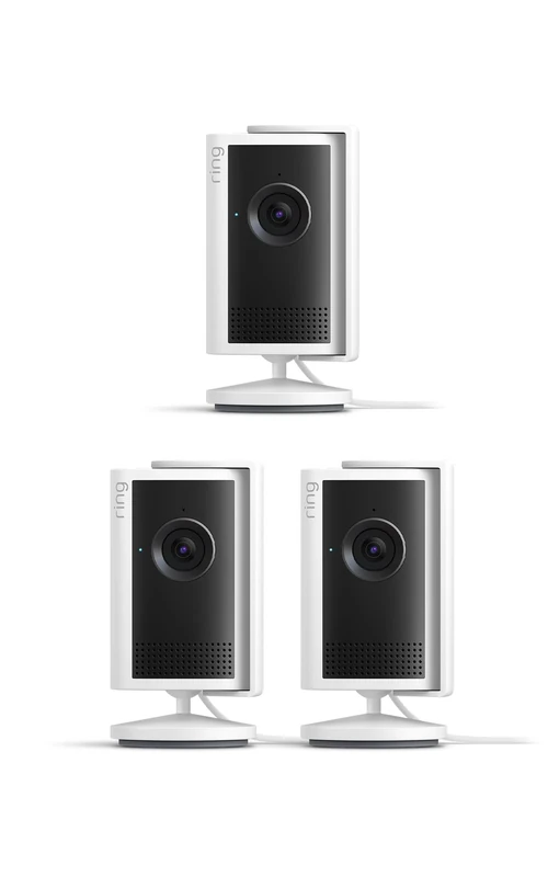 Ring Indoor Camera Plus (newest gen)| Plug-In Security Camera | Retinal 2K, 4x Enhanced Zoom, Low-Light Sight, Manual Lens Cover | 30-day free trial of Ring Subscription Plan | 3 cameras