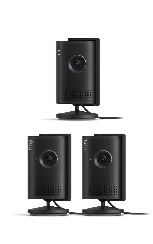 Ring Indoor Camera Plus (newest gen)| Plug-In Security Camera | Retinal 2K, 4x Enhanced Zoom, Low-Light Sight, Manual Lens Cover | 30-day free trial of Ring Subscription Plan | 3 cameras