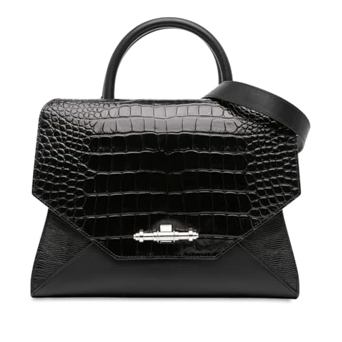 Givenchy Pre-Loved Croc Embossed Calfskin Obsedia Satchel