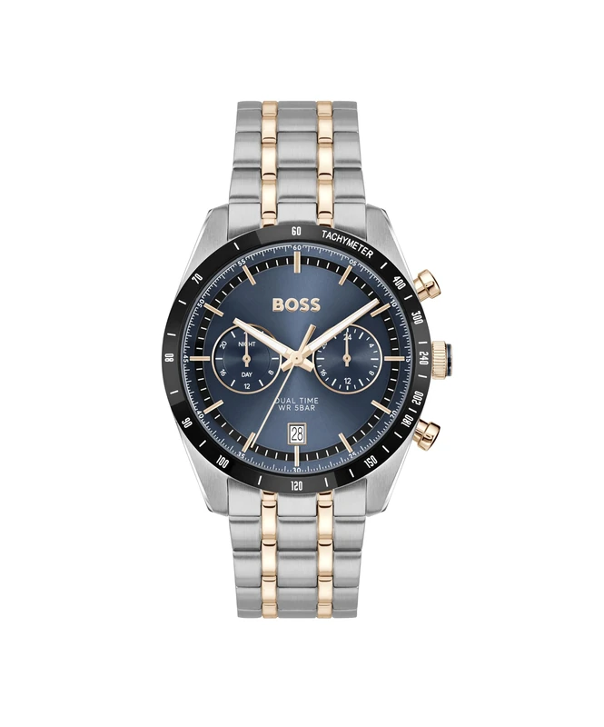 BOSS Analogue Multifunction Quartz Watch for Men TOURMASTER Collection with Carnation Gold Colored Stainless Steel Bracelet - 1514288