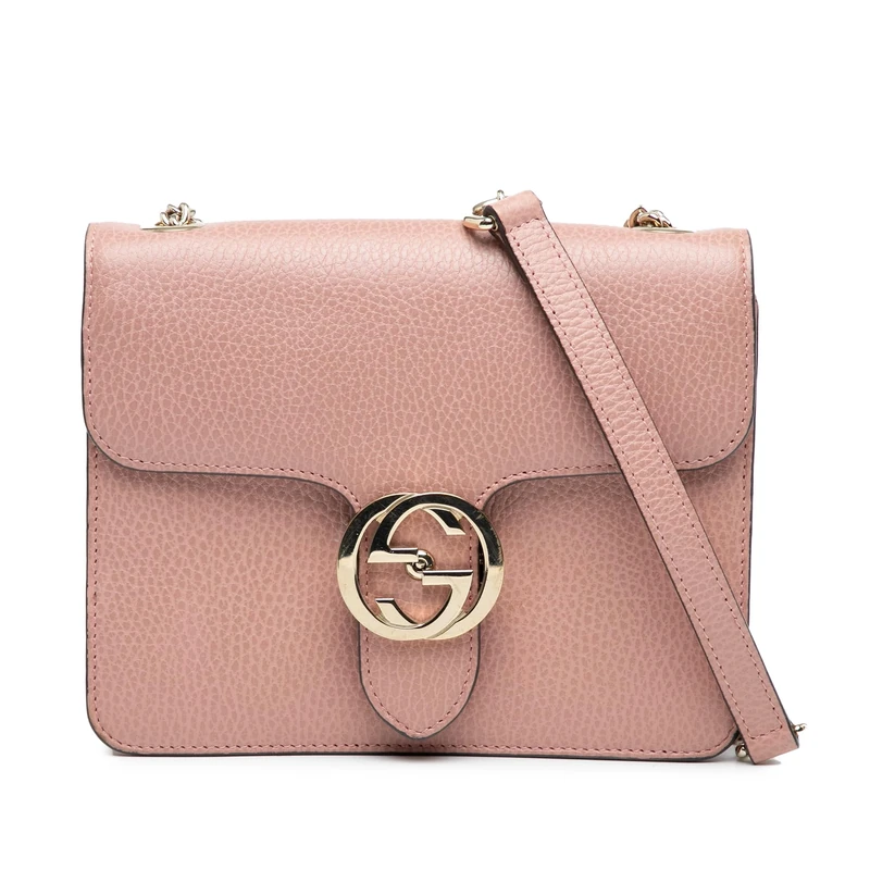 Gucci Pre-Loved Small Dollar Calfskin Interlocking G Crossbody Bag