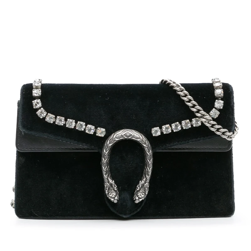 Pre-Loved Mini Crystal Embellished Velvet Dionysus Crossbody
