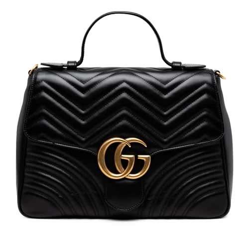 Gucci Pre-Loved Medium GG Marmont Matelasse Leather Top Handle Satchel