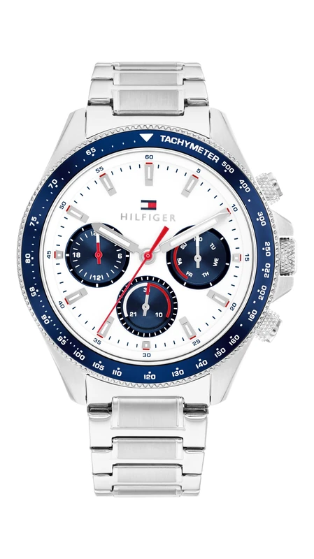 Tommy Hilfiger Chronograph Watch for Men Clark Collection with Silver Stainless Steel Bracelet - 1792238