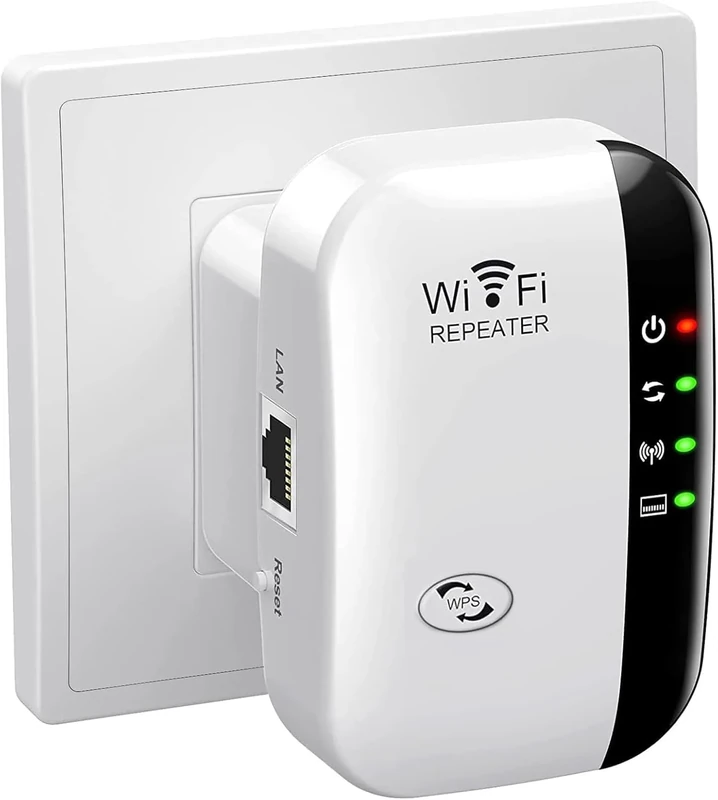 SHYSBV WiFi Extender Signal Booster Up to 5000sq.ft and 50+ Devices,WiFi Booster,WiFi Range Extender,Wireless Internet Repeater,Quick Setup,Home Wireless Signal Booster,UK plug