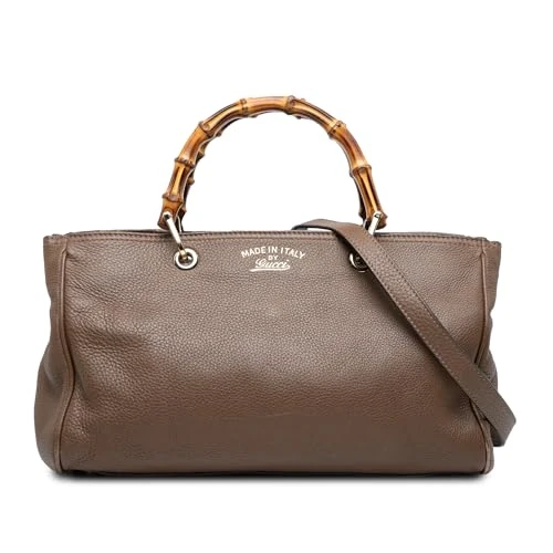 Gucci Pre-Loved Medium Calfskin Bamboo Shopper Satchel