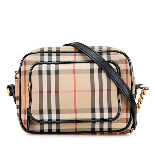 BURBERRY Pre-Loved House Check Canvas Camera Bag Crossbody